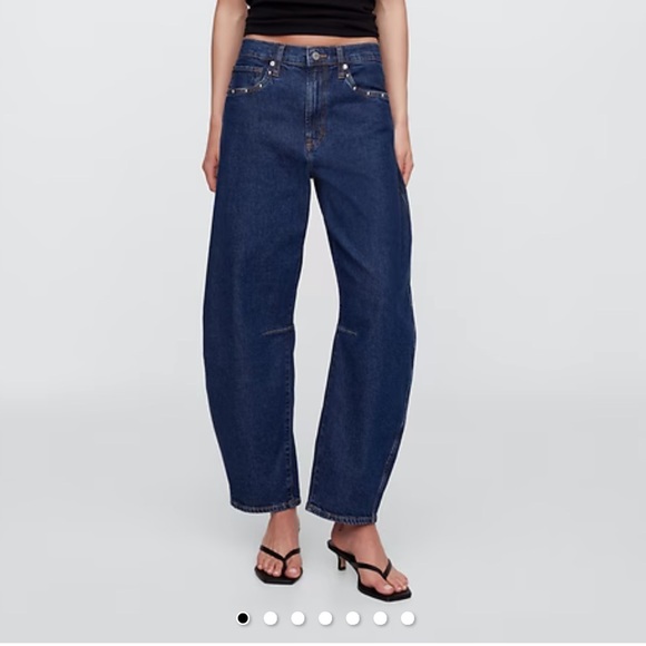 Gap High Rise Studded Barrel Jeans NWT - Picture 8 of 8